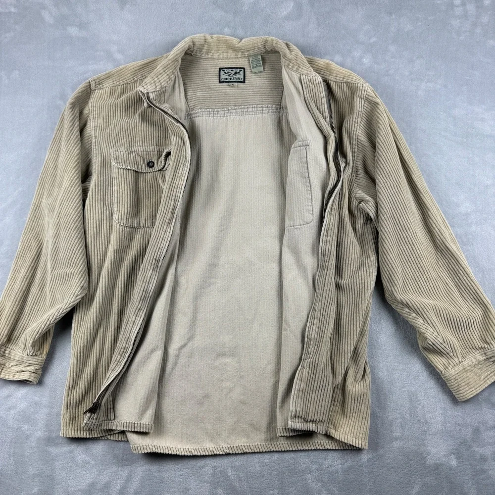 VINTAGE Y2K ZERO TOLERANCE Men's‎ Corduroy Long Sleeve Full Zip Shacket Size XL